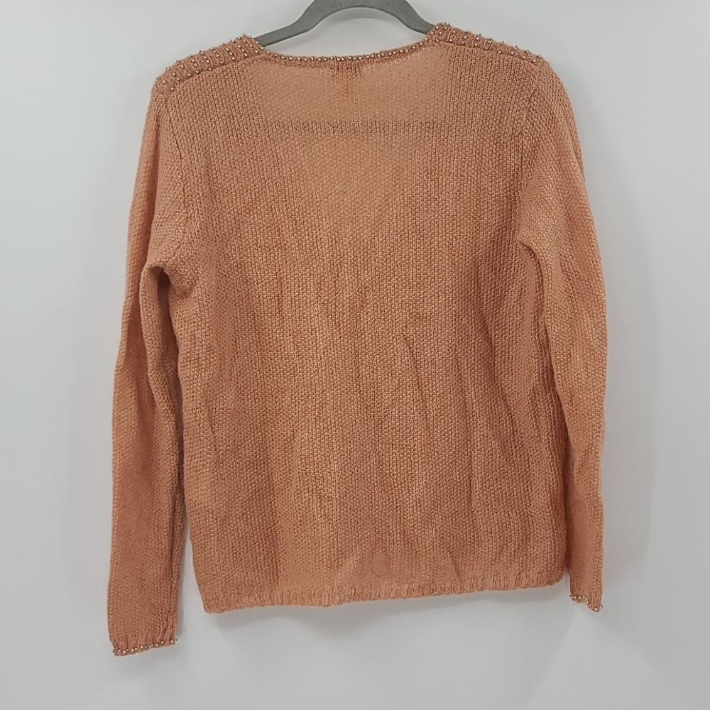 Hoss intropia peach mohair sweater with bead trim - Picture 2 of 4
